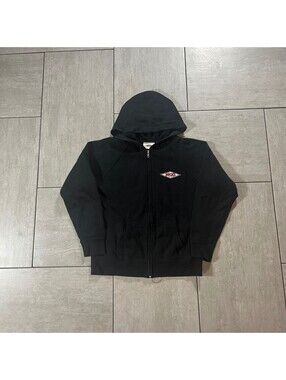 Jacks Surfboards California Graphic Zip Up Hoodie Black Kids Size M 10 12